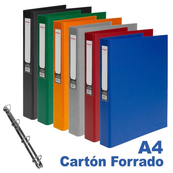 Carpeta De Anillas  A4 4X25mm Colores Surtidos Con Tarjetero Kathay Kathay