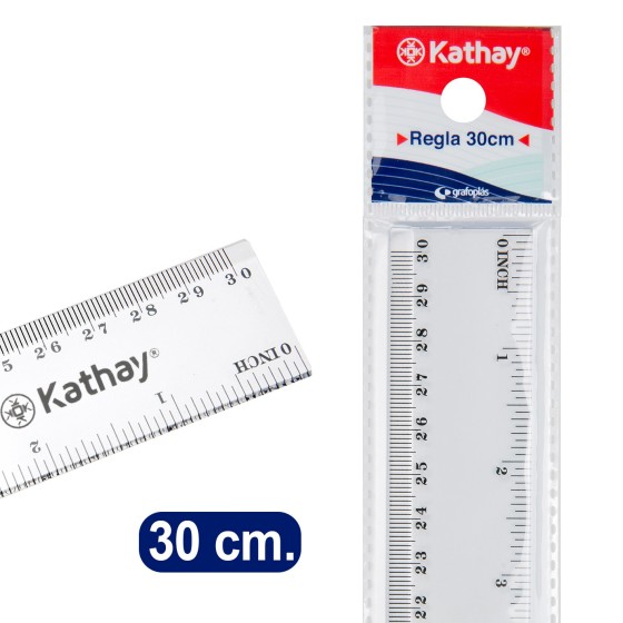 Regla 30 Cm Transparente Kathay