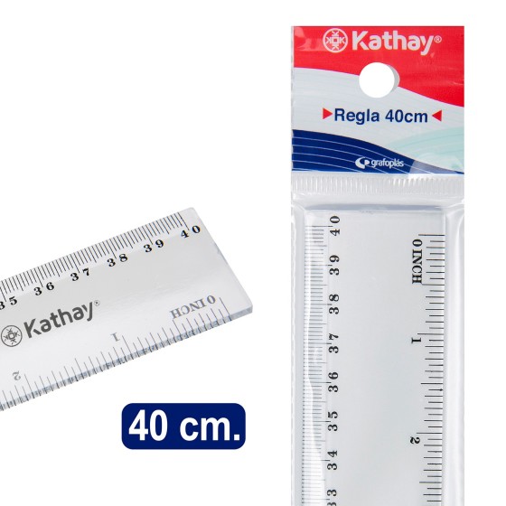 Regla 40 Cm Transparente Kathay