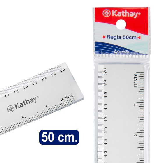 Regla 50 Cm Transparente Kathay