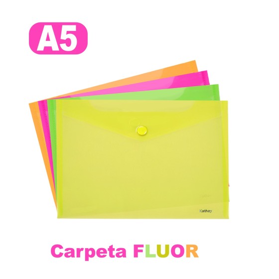 Sobres PP Fluor Broche 4º Colores Surtidos Kathay Kathay