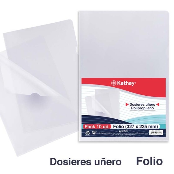 Pack 10 Dosier Uñero PP Extra Folio Kathay