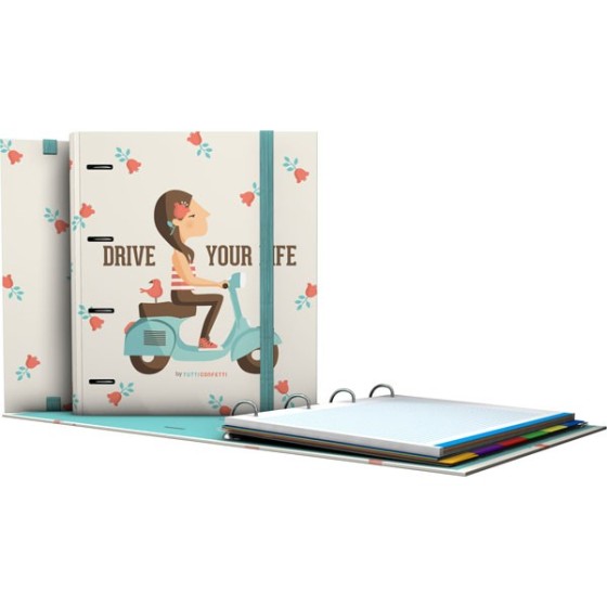 Carpeta De Anillas Con Recambio  Papel Plastificado Brillo A4 4X35mm Fsc Tutti 18 Drive Grafoplás