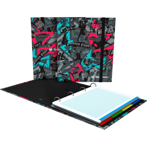 Carpeta De Anillas Con Recambio  Papel Plastificado Mate A4 4X35mm Fsc Hans  Skate Grafoplás