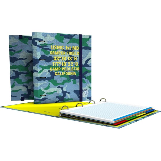 Carpeta De Anillas Con Recambio  Papel Plastificado Soft A4 4X35mm Fsc Master&Commander  Azul Grafoplás