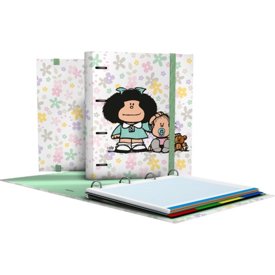Carpeta De Anillas Con Recambio  Papel Plastificado Soft A4 4X35mm Fsc Mafalda  Grafoplás