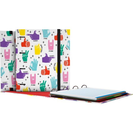 Carpeta De Anillas Con Recambio 4 Anillas de 35 mm. A4 Fsc  Hands Grafoplás