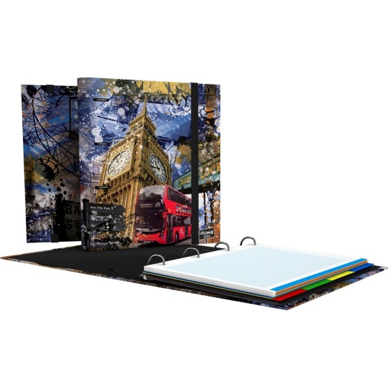 Carpeta De Anilla Con Recambio A4 4 Anillas 35 mm.  Cities 22 London Grafoplás