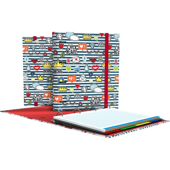 Carpeta De Anillas Con Recambio 4 Anillas de 35 mm. A4 Fsc Stickers  Crown Grafoplás