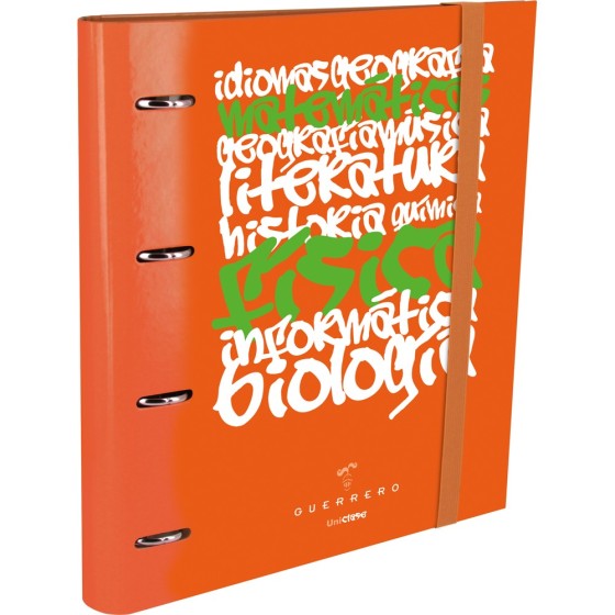 Carpeta De Anillas Con Recambio 4 Anillas de 35 mm. A4 Naranja Fsc Uniclase Guerrero