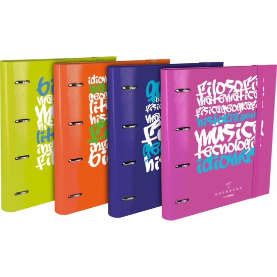 Carpeta De Anillas Con Recambio 4 Anillas de 35 mm. A4 Colores Surtidos Fsc Uniclase Guerrero