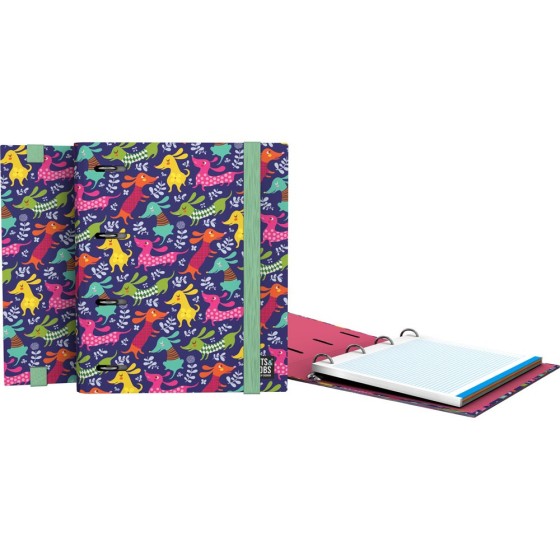 Carpeta De Anillas Con Recambio 4 Anillas de 25 mm. A5 Fsc Bits&Bobs  Dogs Party Grafoplás