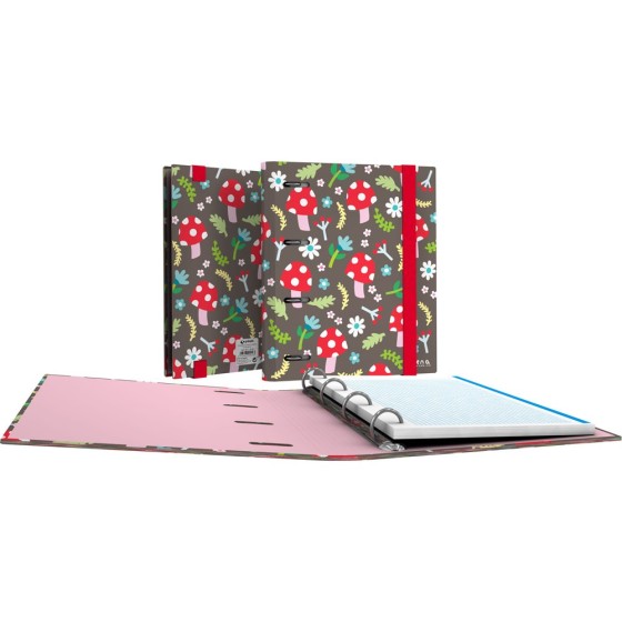 Carpeta De Anillas Con Recambio 4º 4 Anillas 25 mm. Setas Grafoplás