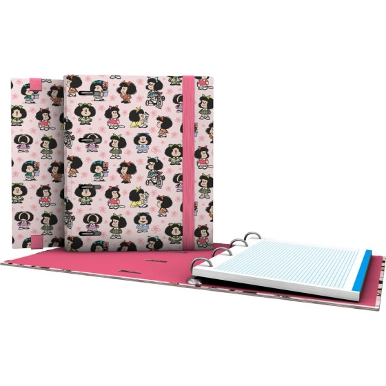 Carpeta De Anillas Con Recambio 4 Anillas de 25 mm. A5 Fsc Mafalda  Unica Grafoplás