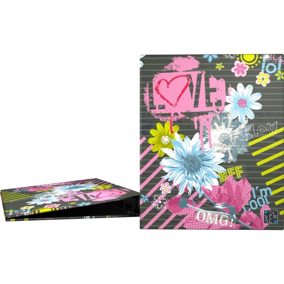 Carpeta De Anillas Papel Plastificado Mate A4 4X25mm Fsc Diverse  Flow Grafoplás