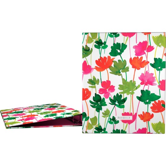 Carpeta De Anillas Papel Plastificado Brillo A4 4X25mm Fsc Moniquilla  Flores Grafoplás