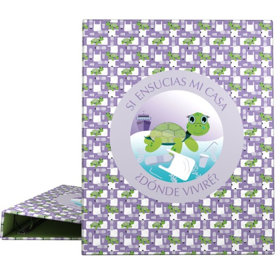 Carpeta De Anillas A4 4 Anillas x 25 mm. Fsc Planet  Tortuga Grafoplás