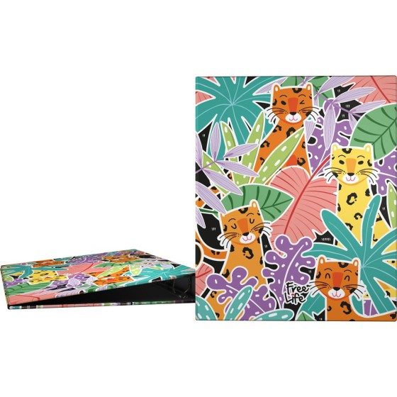 Carpeta De Anillas A4 4 Anillas x 25 mm. Fsc Free Life  Leopard Grafoplás