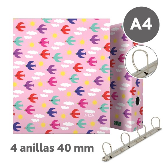 Carpeta De Anillas A4 4 Anillas 40 mm. Ec 18 Grafoplás