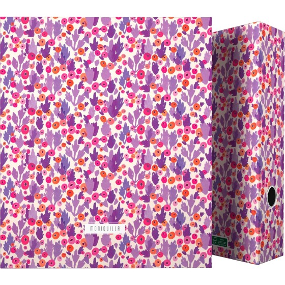 Carpeta De Anillas Papel Plastificado Brillo A4 4X40mm Con Ollao Fsc Moniquilla  Cactus Grafoplás