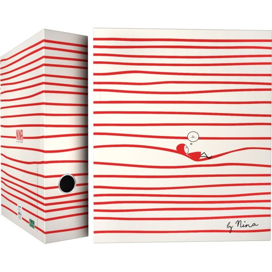 Carpeta De Anillas Papel Plastificado Brillo A4 4X40mm Con Ollao Fsc Nina  Relax Grafoplás