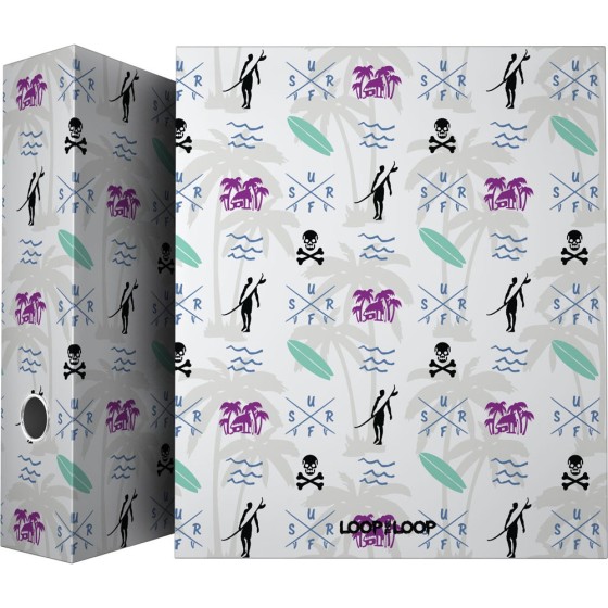 Carpeta De Anillas Papel Plastificado Soft A4 4X40mm Con Ollao Fsc Loop The Loop  Beach Grafoplás