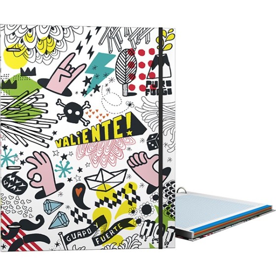 Carpeta De Anillas Con Recambio  Papel Plastificado Brillo A4 4X25mm Free 15 Grafoplás