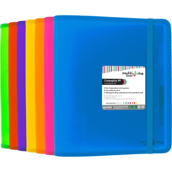 Carpeta De Anillas Con Recambio  PP Translúcido Rayado Vertical A4 4X25mm Rojo Fsc Multiline Grafoplás