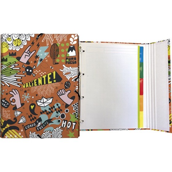 Carpeta De Anillas Con Recambio  Papel Plastificado Brillo A4 4X25mm Free 15 Grafoplás