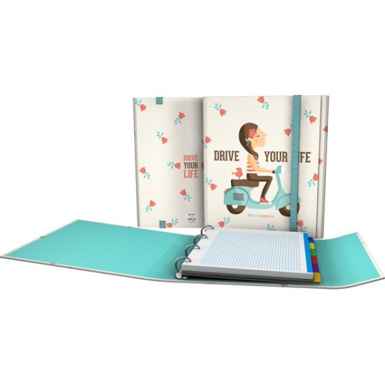 Carpeta De Anillas Con Recambio  Papel Plastificado Brillo A4 4X25mm Fsc Tutti 18 Drive Grafoplás