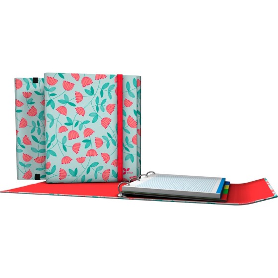 Carpeta De Anillas Con Recambio  Papel Plastificado Soft A4 4X25mm Fsc Noa  Bloom Grafoplás