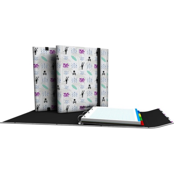 Carpeta De Anillas Con Recambio  Papel Plastificado Soft A4 4X25mm Fsc Loop The Loop  Beach Grafoplás