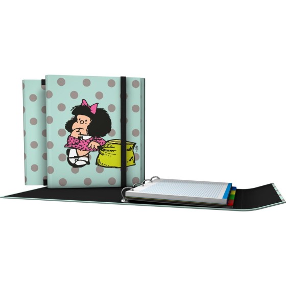 Carpeta De Anillas Con Recambio  Papel Plastificado Soft A4 4X25mm Fsc Mafalda  Grafoplás