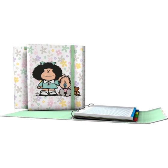 Carpeta De Anillas Con Recambio  Papel Plastificado Soft A4 4X25mm Fsc Mafalda  Grafoplás