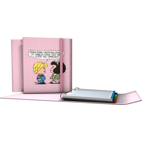 Carpeta De Anillas Con Recambio  Papel Plastificado Soft A4 4X25mm Fsc Mafalda  Grafoplás