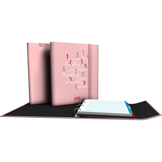 Carpeta De Anillas Con Recambio  Papel Plastificado Soft A4 4X25mm Fsc Nina  Grafoplás
