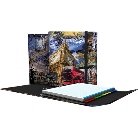 Carpeta De Anillas Con Recambio 4 Anillas de 25 mm. A4 Fsc Cities  London Grafoplás