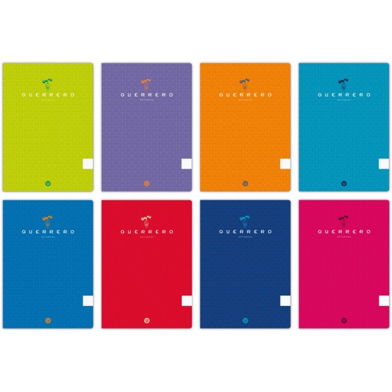 Libretas Grapa A5+ Pauta 3.5mm 48 Hojas 90 G Colores Surtidos Tapa Blanda Guerrero