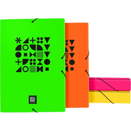 Caja Proyectos Carton Forrado Soft Lomo 5Cm Folio Colores Surtidos Fsc Bits&Bobs 23 Fluor Grafoplás