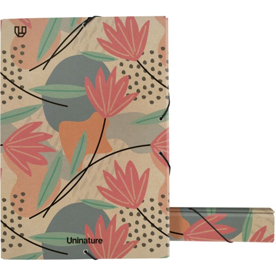 Caja Proyectos Kraft Soft Lomo 5Cm Folio Fsc Uninature Design Flores Grafoplás