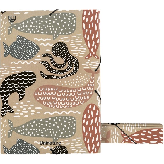 Caja Proyectos Kraft Soft Lomo 5Cm Folio Fsc Uninature Design Ballenas Grafoplás