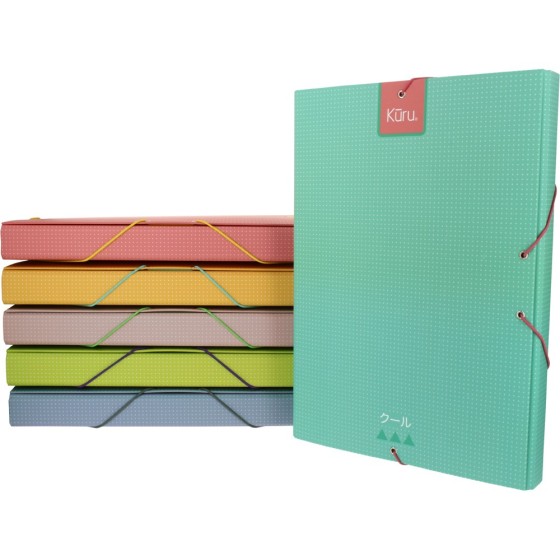 Caja Proyectos Papel Plastificado Soft Lomo 5Cm Folio Colores Surtidos Fsc Kuru Grafoplás