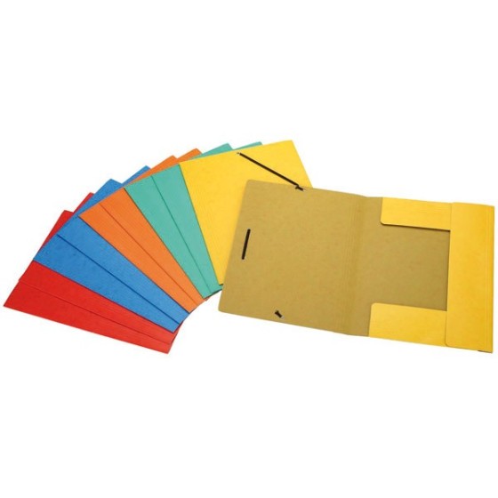 Pack 5 Carpeta Gomas Con 3 Solapas Cartón A4 Colores Surtidos Xs Grafoplás