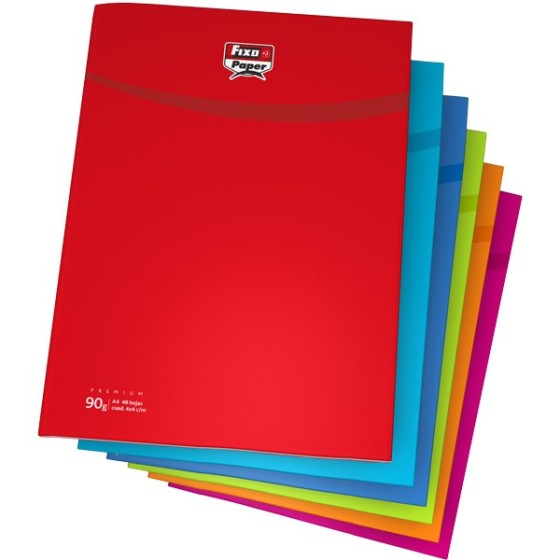 Libretas Grapa A4 Cuadricula 4X4 mm 48 Hojas 90 G Fucsia Fixo Fixo