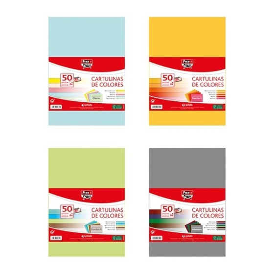 Paquete 50 Cartulinas A4 180G Surtidos Claros