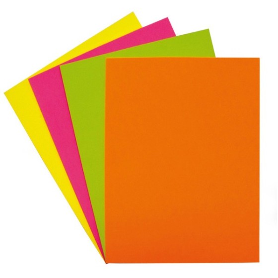 Paquete 500 Papel Colores Flúor A4 75 G Amarillo Fluor Fixo