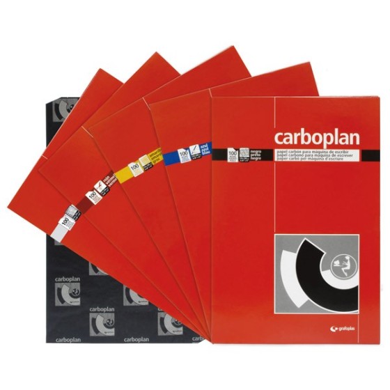 Caja 100 Hojas Papel Carbón Y De Calcar 210X330 mm Negro Carboplan