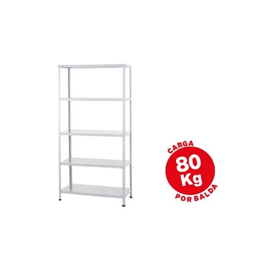 Estanteria metalica ar storage 180x90x40 cm 5 estantes 80 kg por estante color blanco
