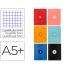 Libreta liderpapel antartik a5+ plus cosida 48 hojas 90g/m2 cuadro 5mm con margen 6 colores surtidos