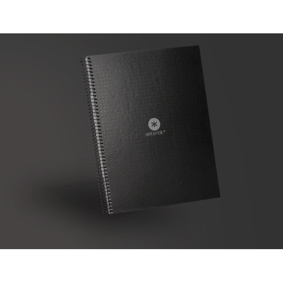 Cuaderno espiral liderpapel a4 micro antartik tapa forrada80h 90 gr rayado puntos 1 banda 4 taladros negro